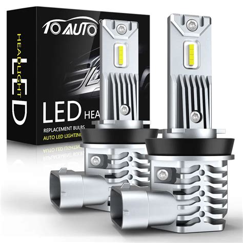 TOAUTO Ampoules LED H8 H11 H16JP Phares Antibrouillard De Voiture Lumi