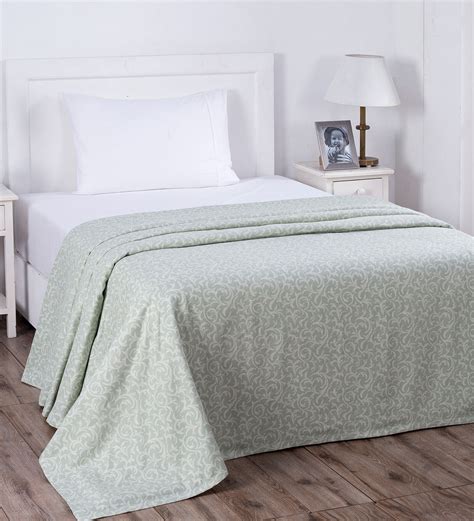 Buy Hues Rustic Clash Green Print Single Bed Cover by Maspar | Pepperfry