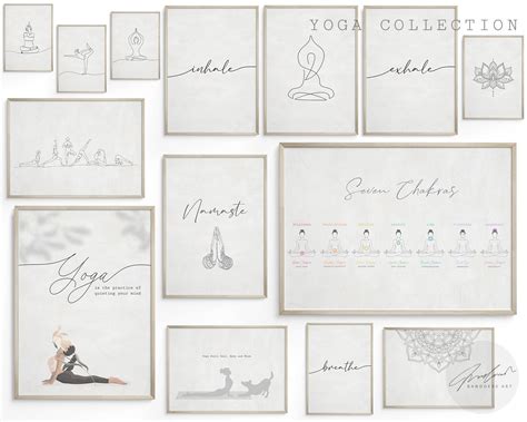 Yoga Wall Art Set of 14 Printables Yoga Studio Art Yoga Room Decor Home ...