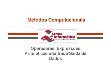 PDF Operadores Expressões Aritméticas e Entrada Saída de Dados