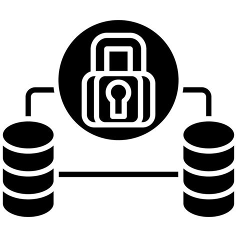 Protección de la base de datos glyph ilustración en negro sólido