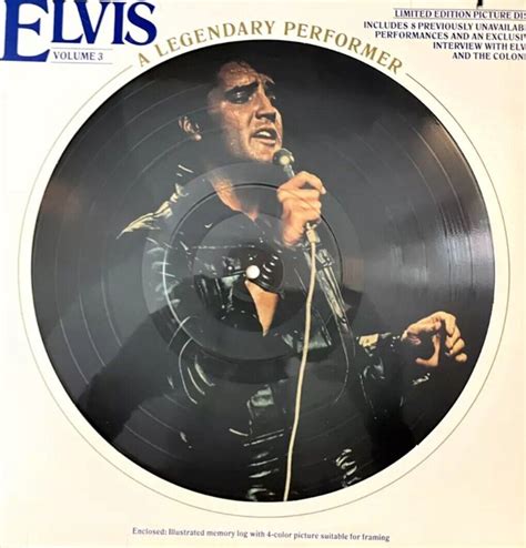 Elvis Presley Legendary Performer Volume 3 Picture Disc 1978 Ebay