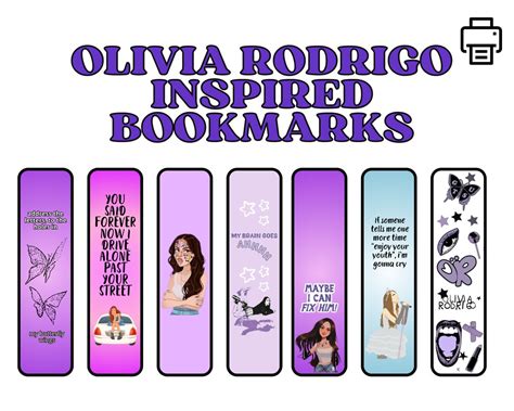 Olivia Rodrigo Inspired Printable Bookmarks Capture The Essence Of Emotion And Empowerment Etsy