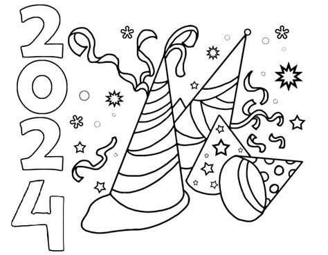 Coloriage Bonne Année et Nouvel An 2024 à imprimer sur ColoriageEnfant