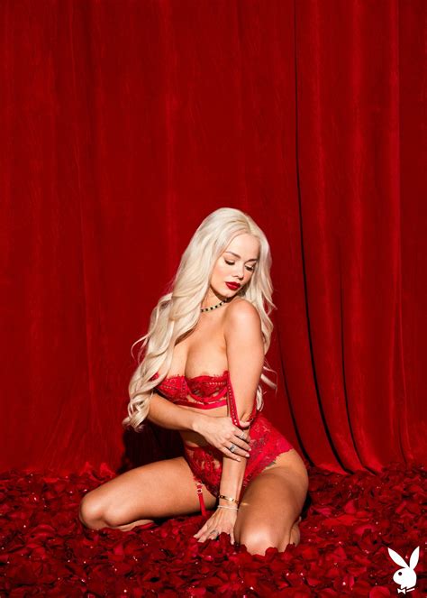Long Haired Blonde Elsa Jean Strips Off Red Lace Lingerie Photos