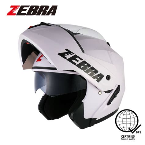 Zebra Ym 602 Plain Mens Modular Helmet Dual Visor Helmet For