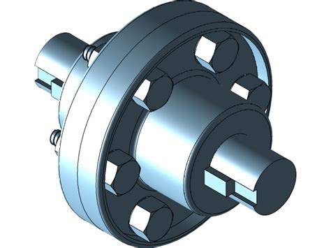 Bush Pin Type Flexible Coupling D Cad Model Library