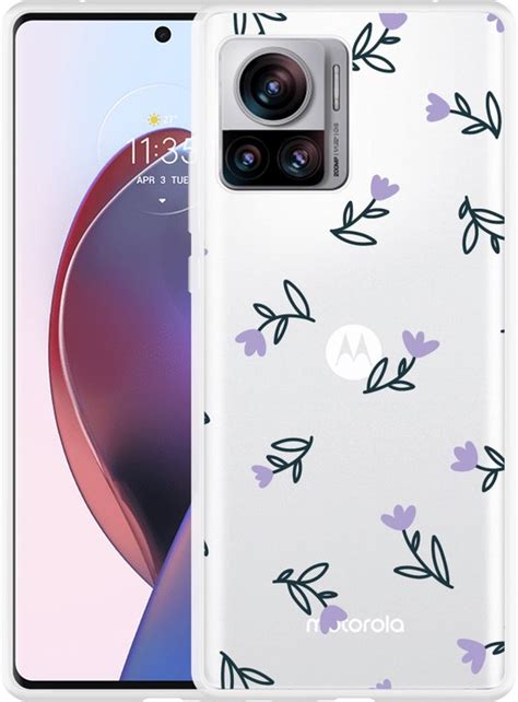 Cazy Hoesje Geschikt Voor Motorola Edge 30 Ultra Paarse Bloemen Bol