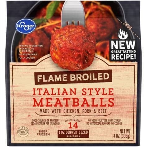 Kroger Flame Broiled Italian Style Frozen Meatballs 14 Oz Kroger