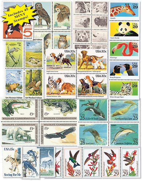 M5291 - Bird and Animal Lovers Collection, Mint, 45 Stamps, U.S. - Mystic Stamp Company