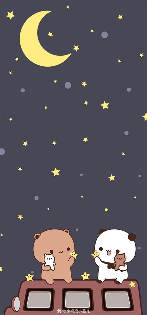 kawaii bear   moon wallpapers wallpaper cave