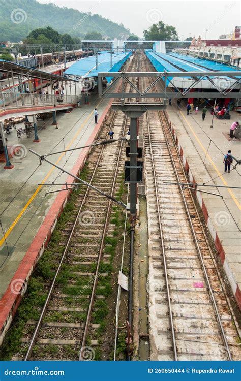 July 4th 2022 Haridwar India. Aerial View of Haridwar Railway Junction with Railway Tracks and ...