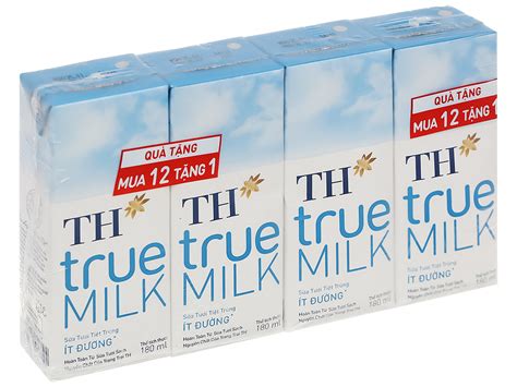 TH STTT TRUE MILK IT DUONG 4*180ML (12) - Vinamart Cambodia - VN