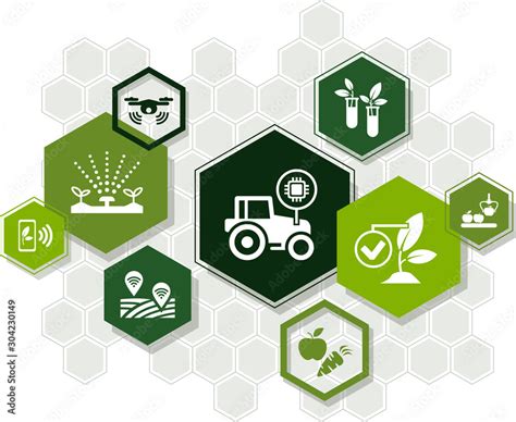 E Agriculture Icon Concept Smart Farming Ict Technology In