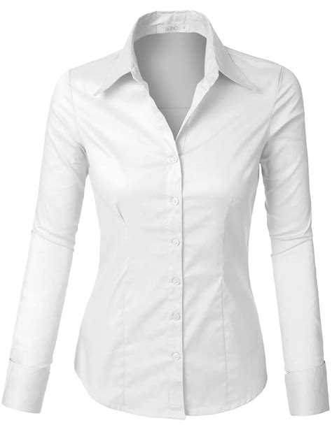 Cheap Womens White Stretch Button Down Shirt Find Womens White Stretch Button Down Shirt Deals