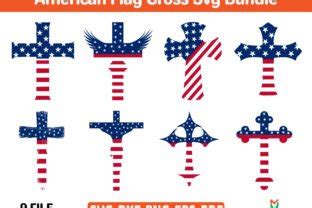 American Flag Cross Svg Bundle Graphic By Uniquemart Creative Fabrica