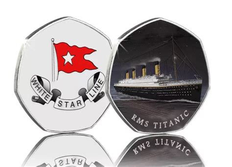 RMS TITANIC FULL Colour Silver Commemorative White Star Line Ocean