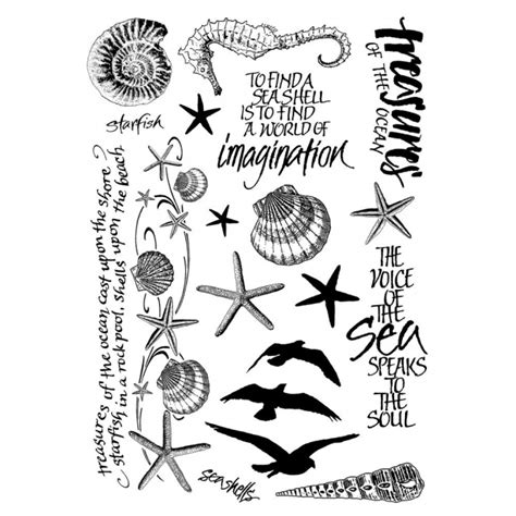 Crafty Individuals CI 272 Seaside Treasures Art Rubber Stamps 96mm