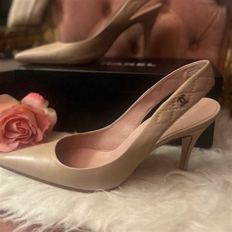 Chanel Nude Slingback Pumps Gem