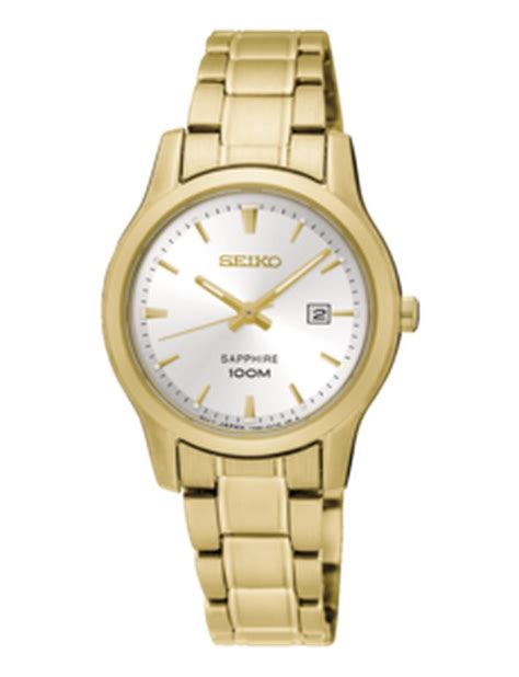 Reloj Seiko Mujer Sxdg P Neo Classic Cristal Zafiro Ip Dorado