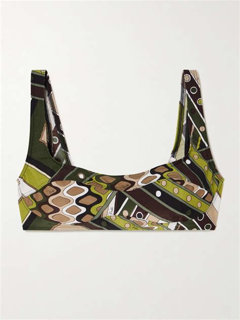Pucci Printed Bikini Top Net A Porter