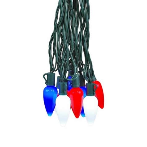 25 Foot C9 Led Ceramic Outdoor Christmas String Light Set Redwhiteblue Green Wire 1 Each Qfc