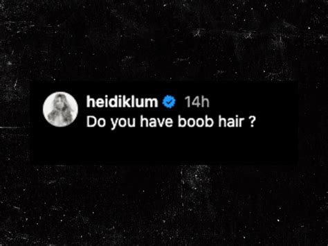 Heidi Klum Shows Off Her Boob Hair Asks Fans If They Have It Too