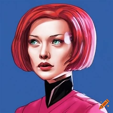 Cartoon Art Of Mia Goth As Pearl In Star Trek On Craiyon