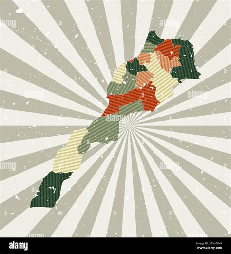 Morocco Vintage Map Grunge Poster With Map Of The Country In Retro