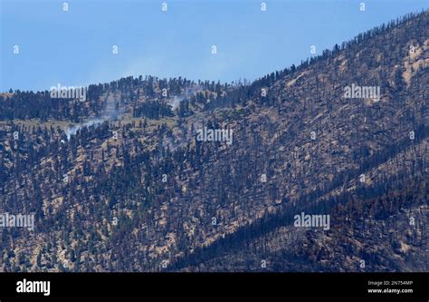 Small Fires Smolder On The South Side Of Mt Charleston At Trout Canyon