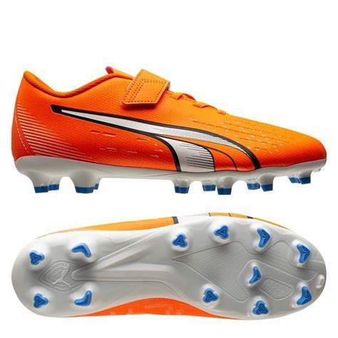 Puma Ultra Play Fg Ag V Supercharge Oransje Hvit Bl Barn