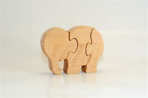 Holz Puzzle Kleine Afrikanische Elefant Holz Handgefertigte Etsy