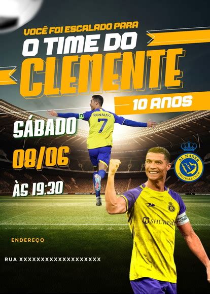 Convite Digital Al Nassr Cristiano Ronaldo Elo7