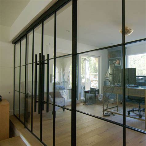 Interior Glass And Metal Partitions Crystalia Glass Sliding Glass