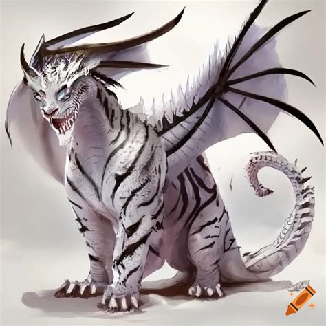 White Tiger Dragon Hybrid In A Dungeons And Dragons Setting On Craiyon