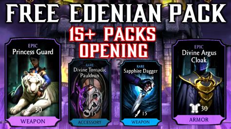 MK Mobile Free Edenian Pack 15 Edenian Tower Pack Opening Got Rain