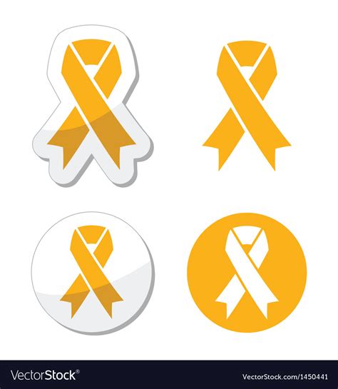 Gold ribbon - childhood cancer symbol Royalty Free Vector