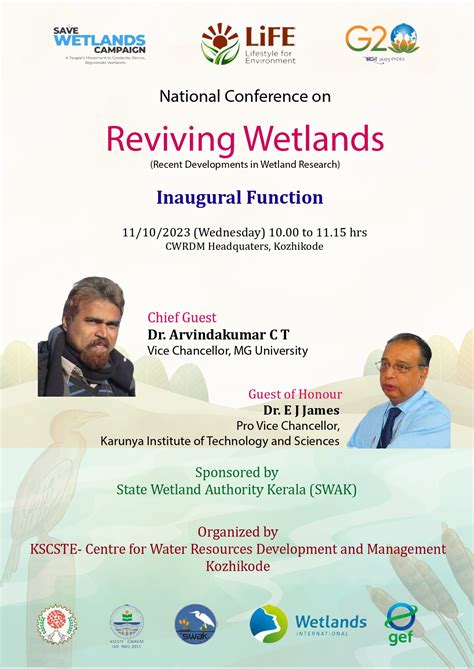 National Conference on "Reviving Wetlands" During 11-13 October 2023