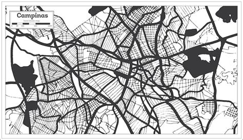 Premium Vector Campinas Brazil City Map In Black And White Color In