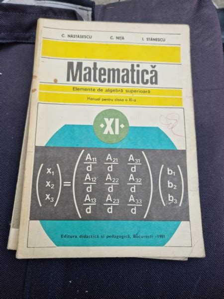 C Nastasescu C Nita I Stanescu Matematica Elemente De Algebra