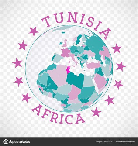 Tunisia Logo Badge Country Map Tunisia World Context Country Sticker Stock Vector by ©gagarych ...