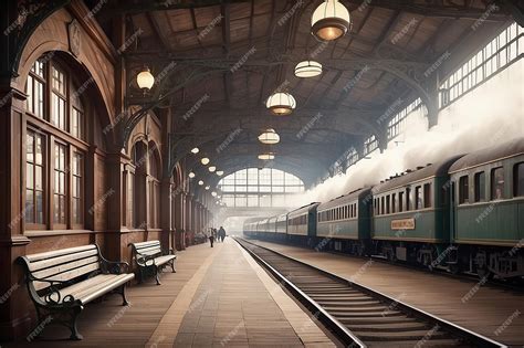 Premium Photo | Vintage Train Station Image