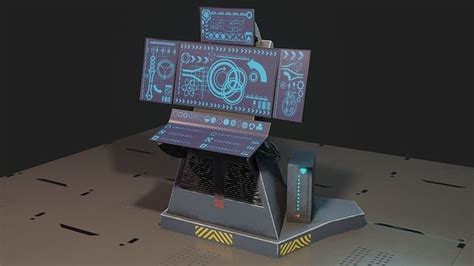 3D Model Science Fiction Computer Console VR AR Low Poly CGTrader