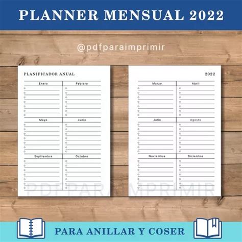 Planner Mensual Organizador Imprimible Archivo Pdf En Venta En