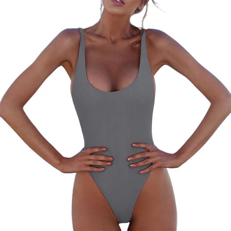 Hevirgo Women S Bikini Swimsuits Women Sexy Summer Solid Color Low Cut