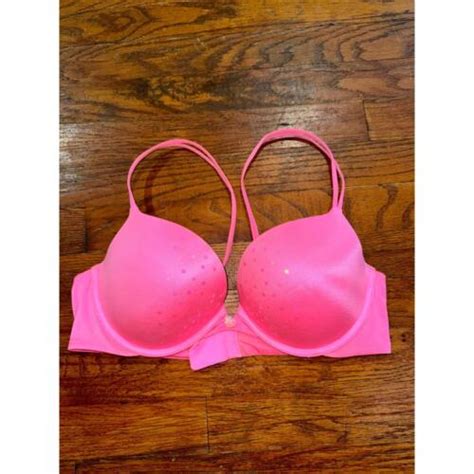 Victorias Secret Hot Pink Very Sexy Push Up Bra Size C Ebay