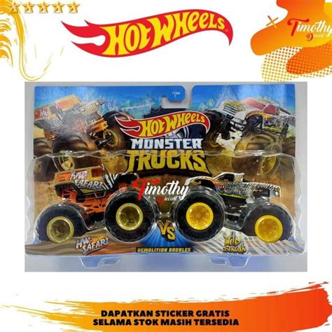Jual Hot Wheels Monster Trucks Duo Hw Safari Vs Wild Streak Demolition