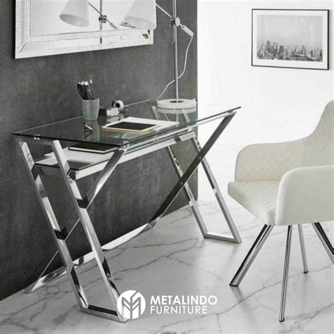 Meja Kerja Modern Stainless Steel Simple Design Metalindo Furniture