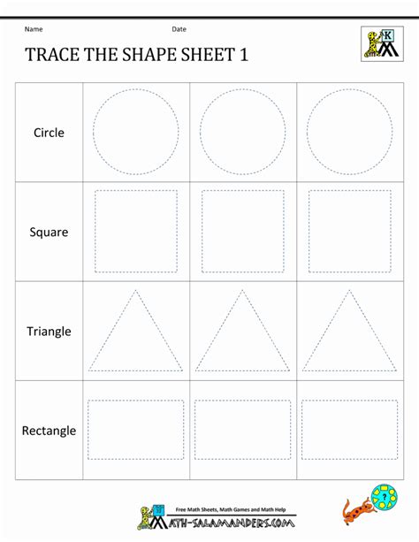 Free Tracing Shapes Worksheet Martin Lindelof