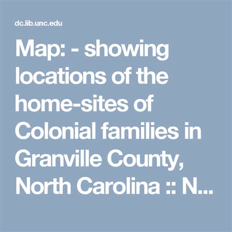 Map Showing Locations Of The Home Sites Of Colonial Families In